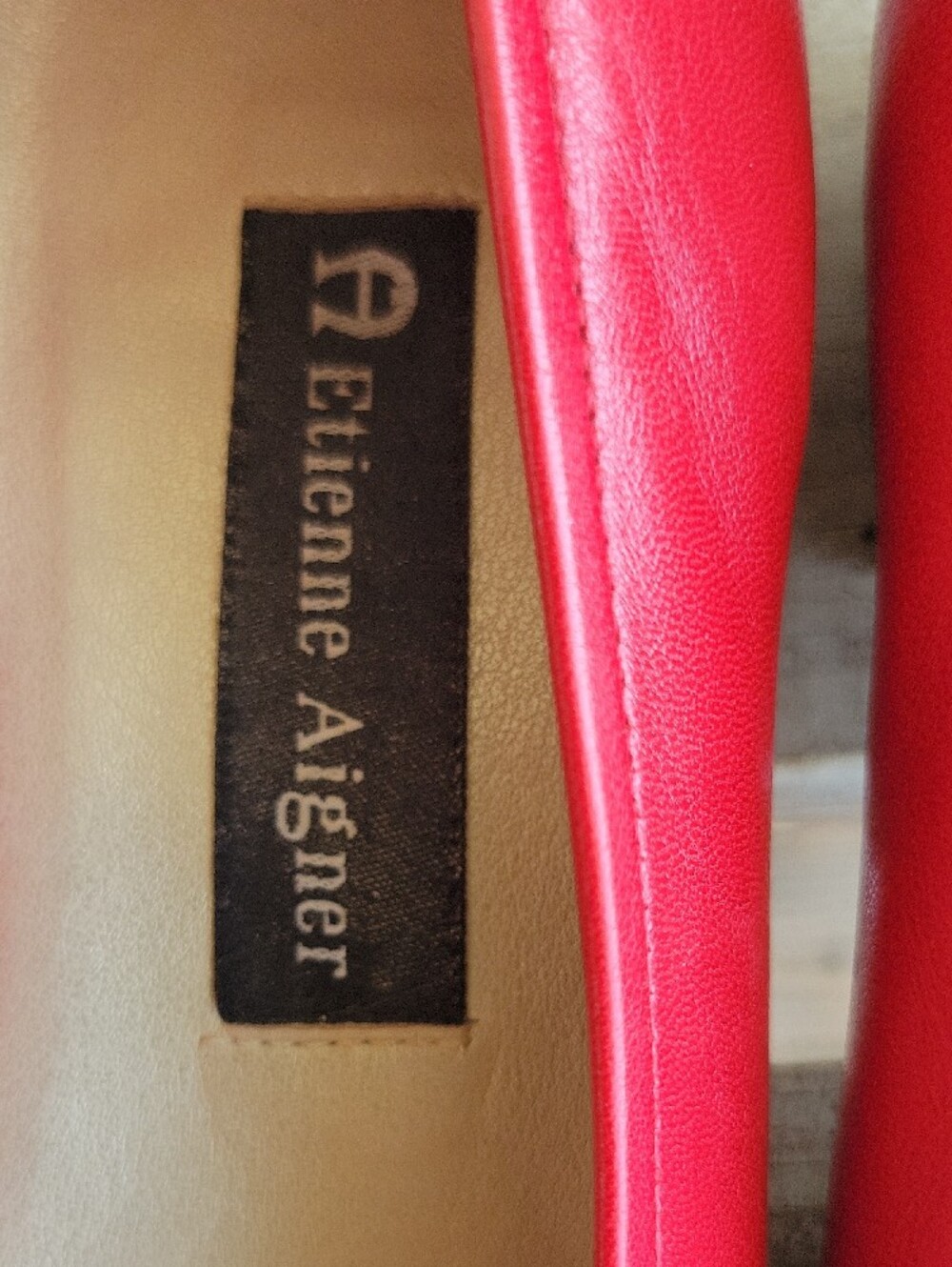Etienne Aigner Red Leather Ballet Flats with Floral Tassel Accent - Picture 2 of 10